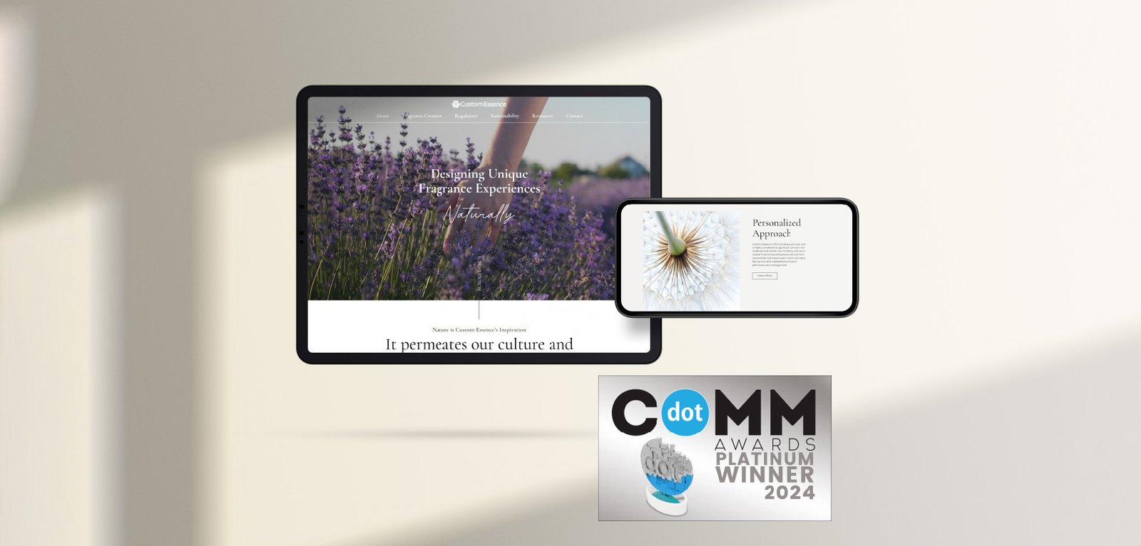 Costello Creative Group Wins Platinum dotCOMM Award  for Custom Essence Website Redesign